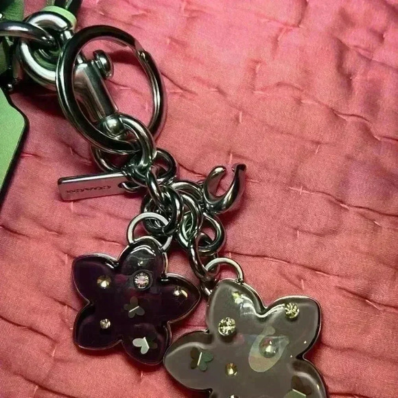 SALE!! Coach CUSTOMIZED Hamptons Bag with Tea Roses & Bonus Bag Charms NWT - Picture 9 of 15